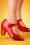 Lulu Hun - 50s Sharon Peeptoe Heels in Red