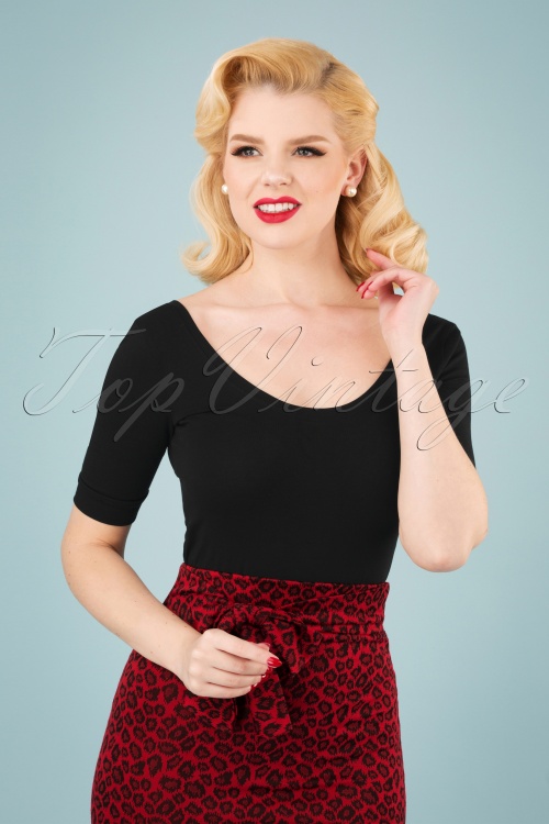 King Louie - 50s Ballerina Top in Black