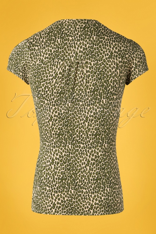 King Louie - Purr Bow-blouse in Posey groen 3