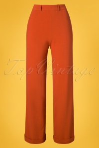 King Louie - 40s Ethel Woven Crepe Pants in Clay Red 2