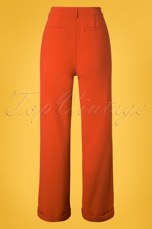 King Louie - 40s Ethel Woven Crepe Pants in Clay Red 3