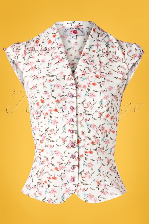 Miss Candyfloss - 50s Daisy May Blouse in White 2