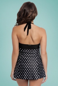 Pussy Deluxe - 50s Mixed Dotties Triangle Swimsuit in Black 3