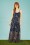 Smash! - 60s Linaria Parrot Maxi Dress in Navy