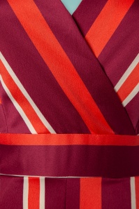 Closet London - 70s Scarlett Stripes Jumpsuit in Red 6