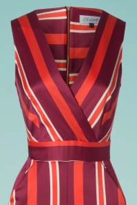 Closet London - 70s Scarlett Stripes Jumpsuit in Red 4