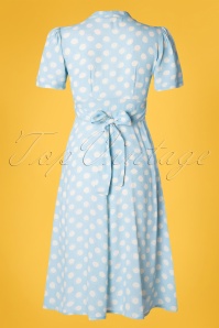 The Seamstress of Bloomsbury - 40s Dolores Moonshine Spot Dress in Sky Blue 2
