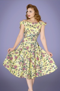 Timeless - Zenith Floral Swing-jurk in limoengroen