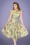 Timeless - Zenith Floral Swing Dress Années 50 en Vert Citron