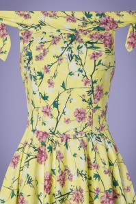 Timeless - 50s Zenith Floral Swing Dress in Lime Green 4
