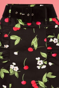 Belsira - 50s Millie Cherry Pencil Skirt in Black 3