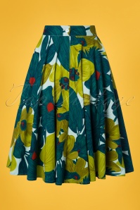 Timeless - 50s Danni Swing Skirt in Green Floral 4