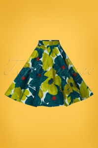 Timeless - 50s Danni Swing Skirt in Green Floral 3