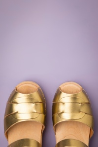 Lotta from Stockholm - 60s Loretta Leather Clogs in Gold 2