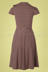 Vixen - 50s Corinna Stripes Swing Dress in Red and Blue 4