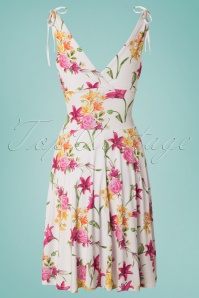 Vintage Chic for Topvintage - Grecian Floral Dress Années 50 en Blanc 3