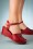 Lulu Hun - 60s Lily Wedge Sandals in Red