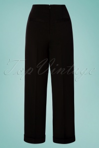 Banned Retro - 40s Adventures Ahead Button Trousers in Black 2