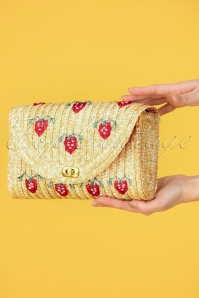 Collectif Clothing - 50s Alicia Straw Clutch in Natural 3