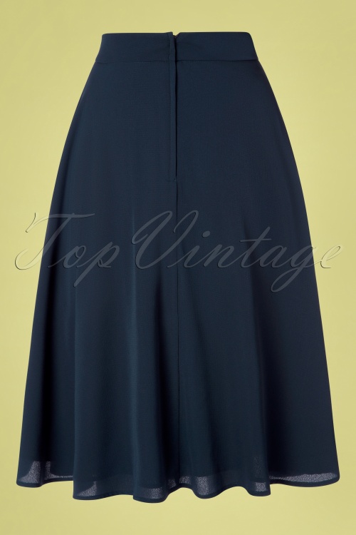 Banned Retro - 50s Cute As A Button Skirt in Navy 2