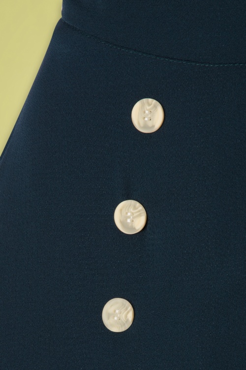 Banned Retro - Cute As A Button Skirt Années 50 en Bleu Marine 3