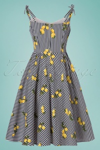Banned Retro - 50s Lemons And Stripes Dress in Navy and White 5