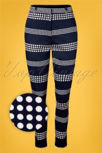 Banned Retro - 50s Sail Away Pencil Trousers in Navy 2