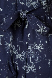 Banned Retro - Santorini Dreams blouse-jurk in marineblauw 4