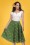 Collectif Clothing - Matilde Wild West Swing Skirt Années 50 en Vert Olive