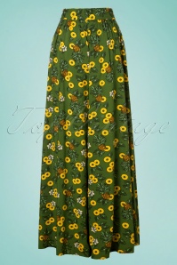 Collectif Clothing - 50s Kiko Pineapple Slice Palazzo Trousers in Green 3