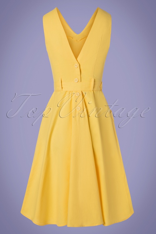 Collectif Clothing - 50s Mavis Swing Dress in Yellow 4