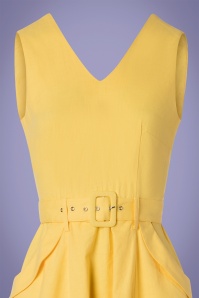 Collectif Clothing - 50s Mavis Swing Dress in Yellow 3