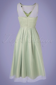 Collectif Clothing - 50s Tiana Butterfly Occasion Swing Dress in Mint Green 5