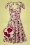 Victory Parade - TopVintage Exclusive ~ 50s Feline Roses Swing Dress in Ivory