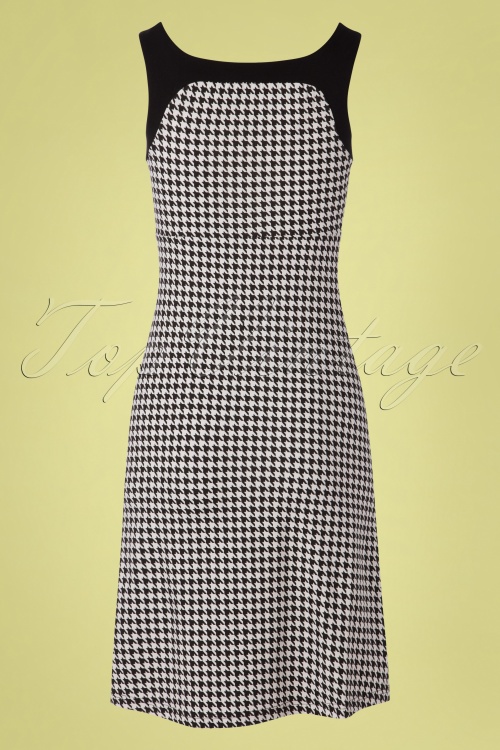 Tante Betsy - 60s Josephine Houndstooth Dress in Black 2