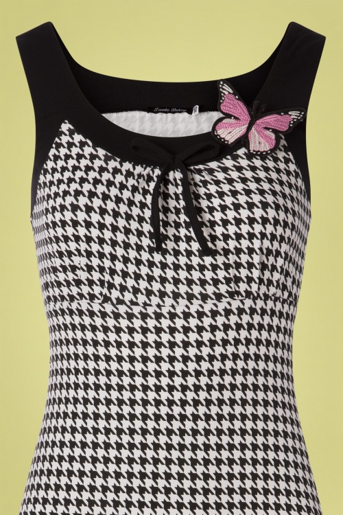 Tante Betsy - 60s Josephine Houndstooth Dress in Black 3
