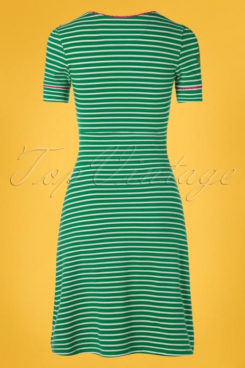 Tante Betsy - 60s Auntie Breton Rose Dress in Green 2