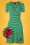 Tante Betsy - 60s Auntie Breton Rose Dress in Green
