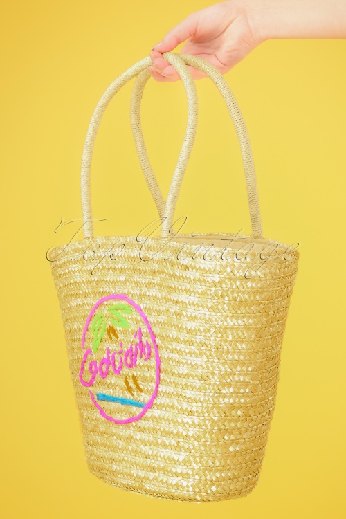 Collectif Clothing - Cocktails Strandtasche in Natur 4