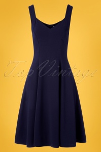 Vintage Chic for Topvintage - Suzy Swing Dress Années 50 en Bleu Marine 2
