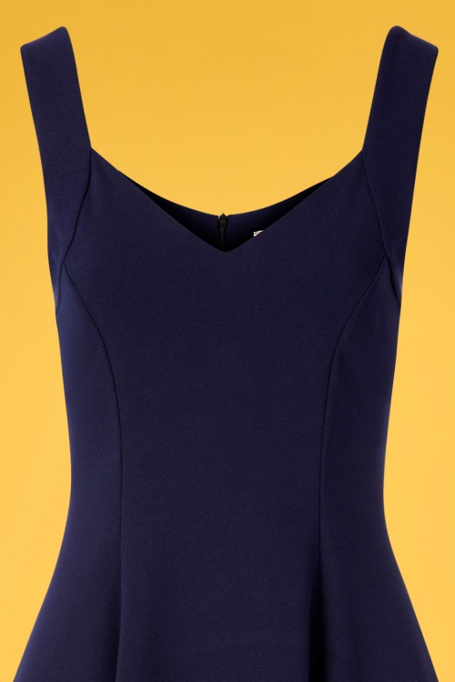 Vintage Chic for Topvintage - Suzy Swing Dress Années 50 en Bleu Marine 3