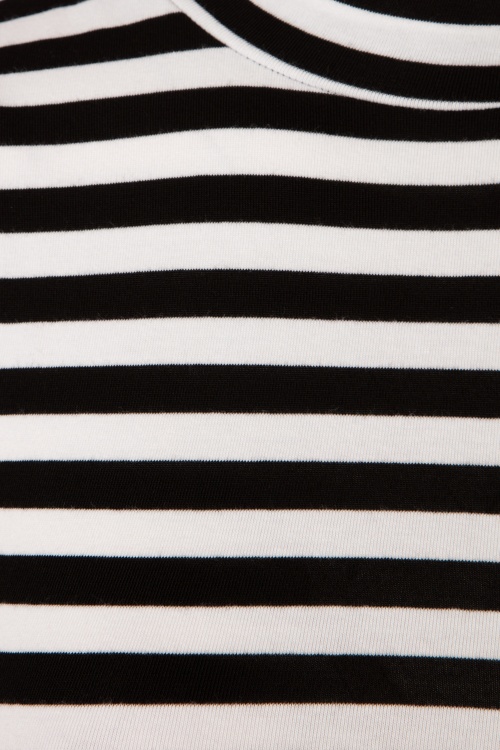 Vixen by Micheline Pitt - 50s Girl Gang Top in Black and White Stripes 4