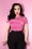 Vixen by Micheline Pitt - Girl Gang Top in rosa und weißen Streifen