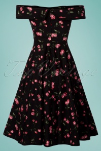 Timeless - 50s Natasha Floral Swing Dress In Black 5