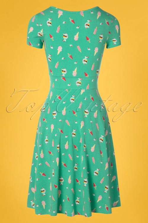 Blutsgeschwister - 60s Hot Knot Summer Dress in Ice Ice Baby Green 5