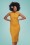 Collectif Clothing - TopVintage exclusive ~ 50s Charlotte Plain Pencil Dress in Mustard