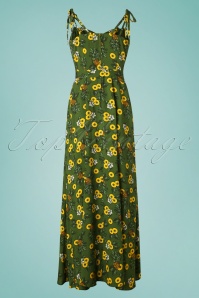 Collectif Clothing - Elsie Pineapple Slice Maxi Dress Années 50 en Vert 5