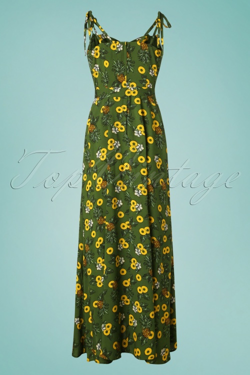 Collectif Clothing - Elsie Pineapple Slice maxi-jurk in groen 5