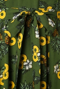 Collectif Clothing - 50s Elsie Pineapple Slice Maxi Dress in Green 4