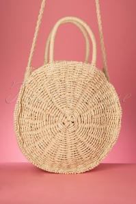 Banned Retro - 50s Frederique Round Woven Bag in Natural